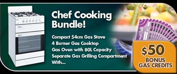 Chef CFG503WA 54cm Gas Stove Bundle Sale