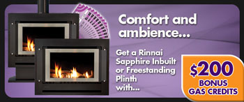 Rinnai Sapphire Gas Fireplace Bundle Sale